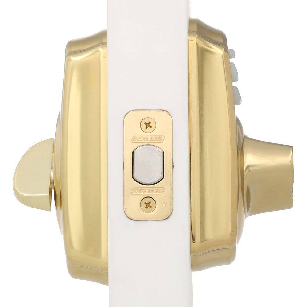 Schlage Camelot Bright Brass Electronic Keypad Deadbolt BE365 CAM 505 605