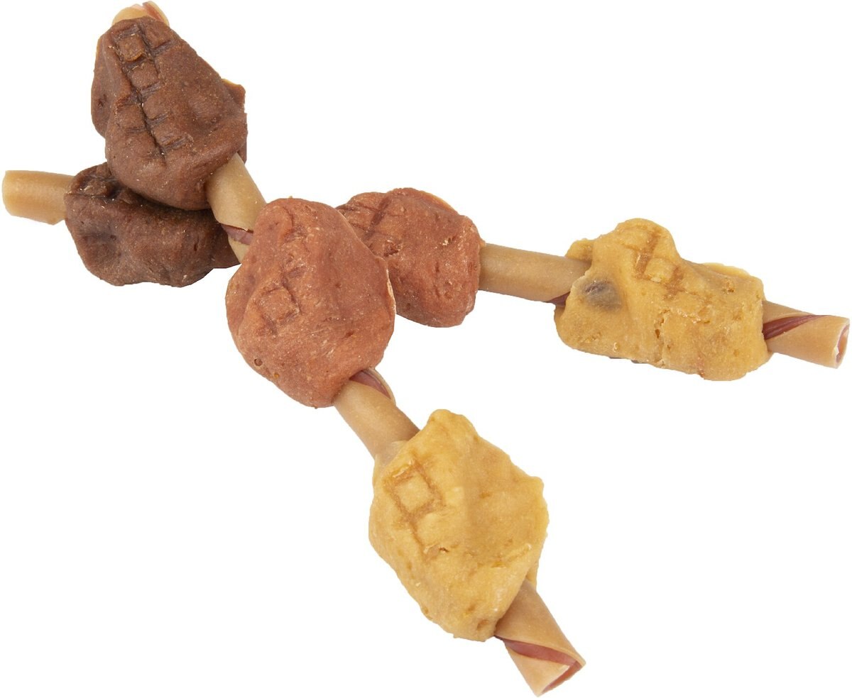 SmartBones Smart Kabobz Real Chicken， Pork and Duck Dog Treats