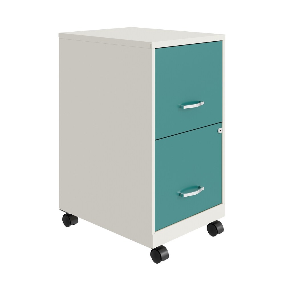 Space Solutions Pearl White 2 drawer Mobile File Cabinet