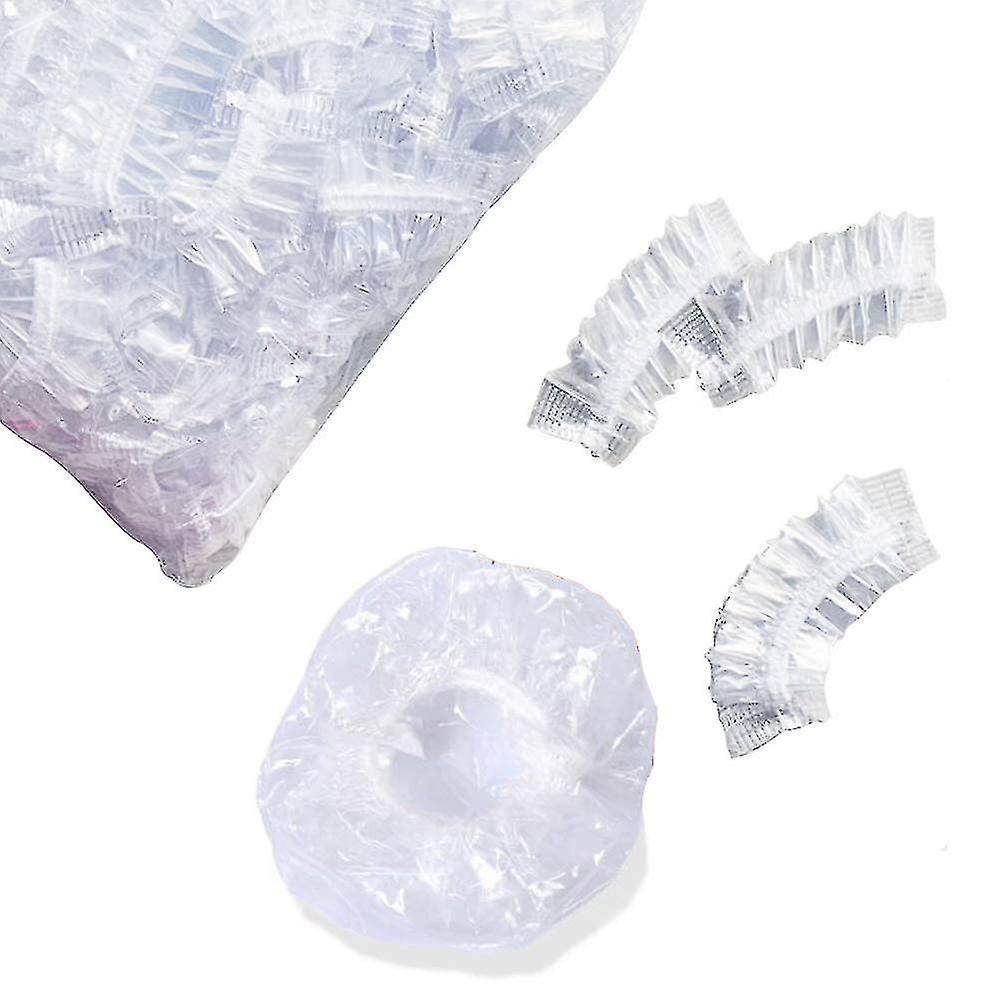 100pcs Disposable Waterproof Transparent Ear Cover Plastic Ear Protector Earmuffs