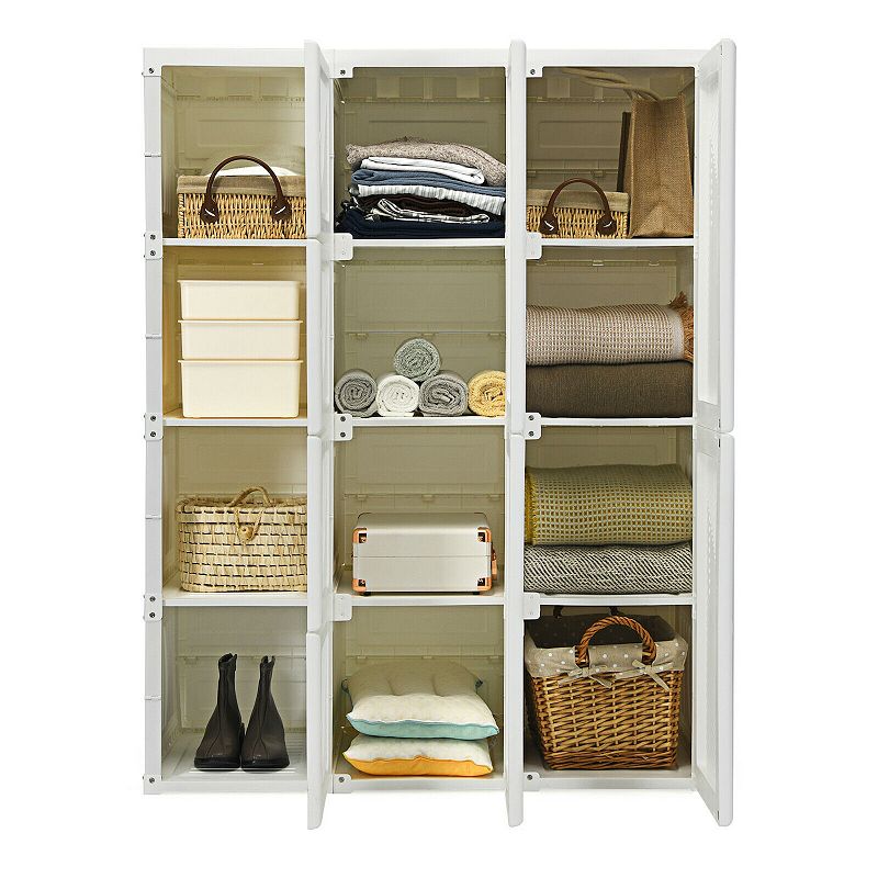 Clothes Foldable Armoire Wardrobe Closet With Cubby Storage