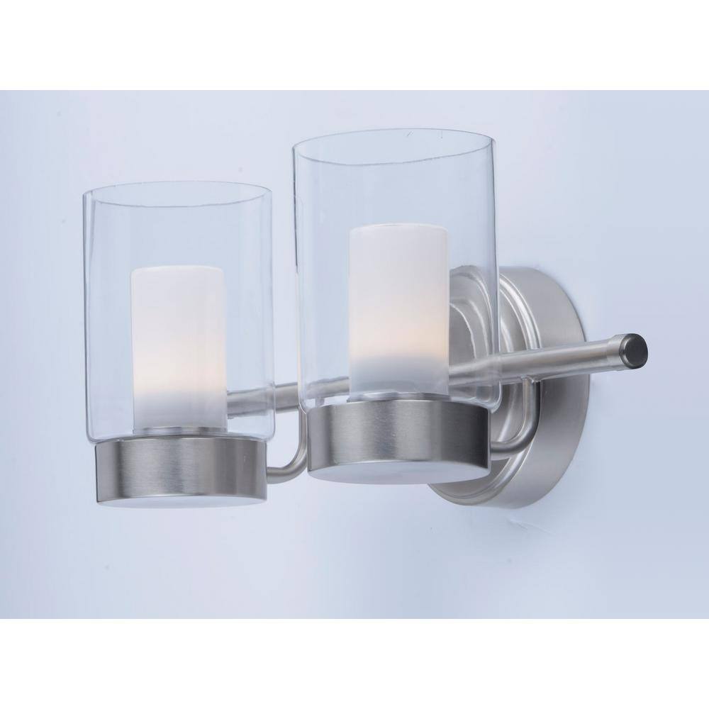 Maxim Lighting Mod 2-Light Satin Nickel Bath Vanity Light with Integrated LED 30262CLFTSN