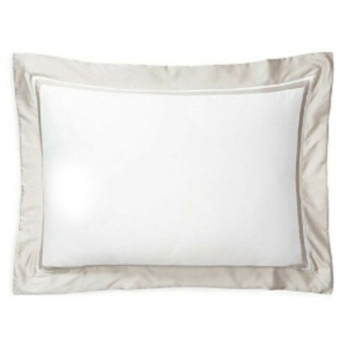 Ralph Lauren 100% Pima Cotton 624 TC Bowery Pillow Sham， Vintage Silver King