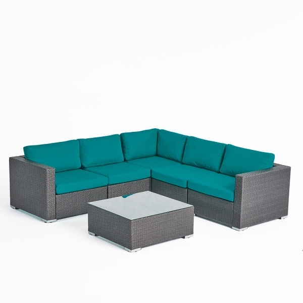 Santa Rosa Outdoor 6piece Wicker Seating Sectional Set with Cushions by Christopher Knight Home