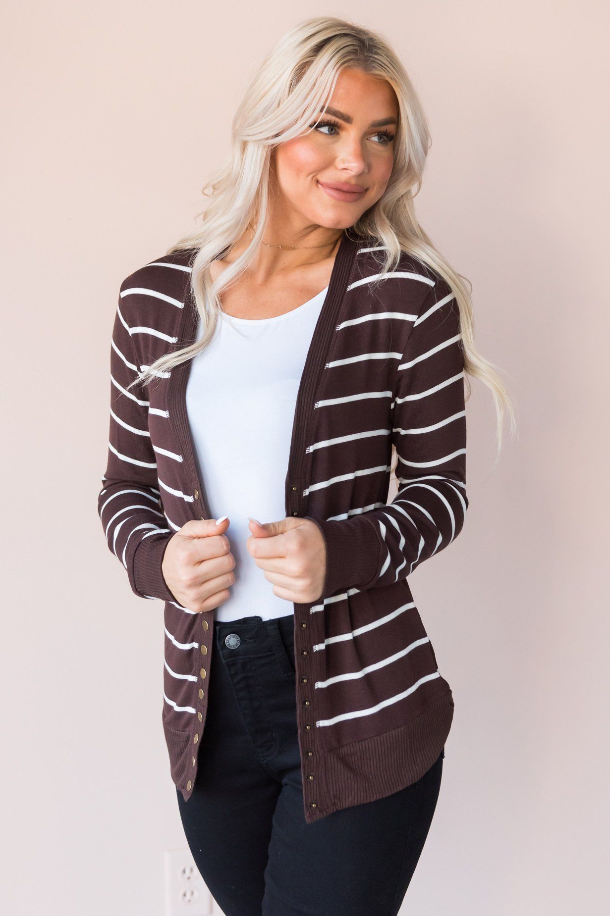 Sweet Stripes Modest Cardigan