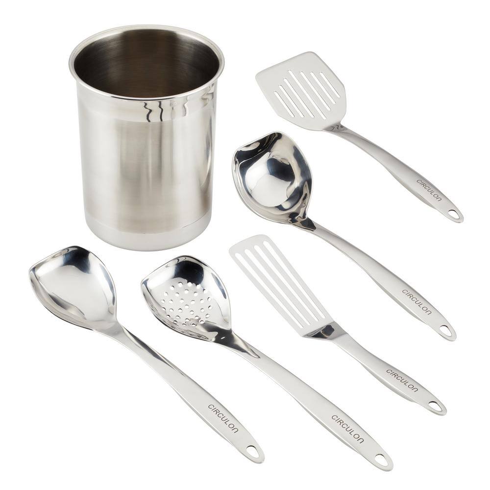 Circulon 6-Piece Stainless Steel Kitchen Tools with Crock Set 48511