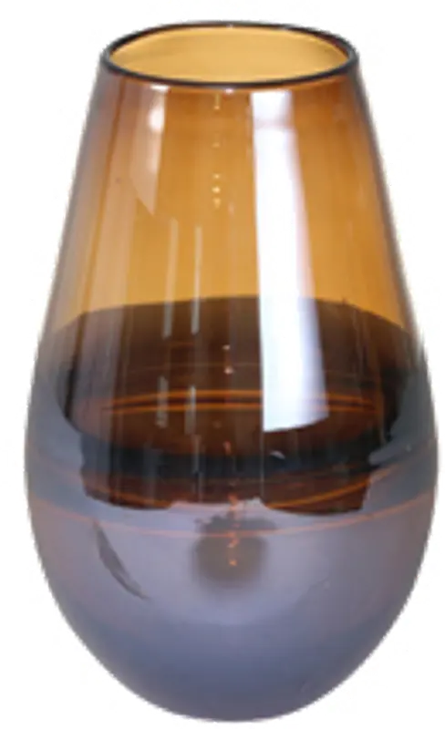 9 Inch Brown Glass Oval Vase