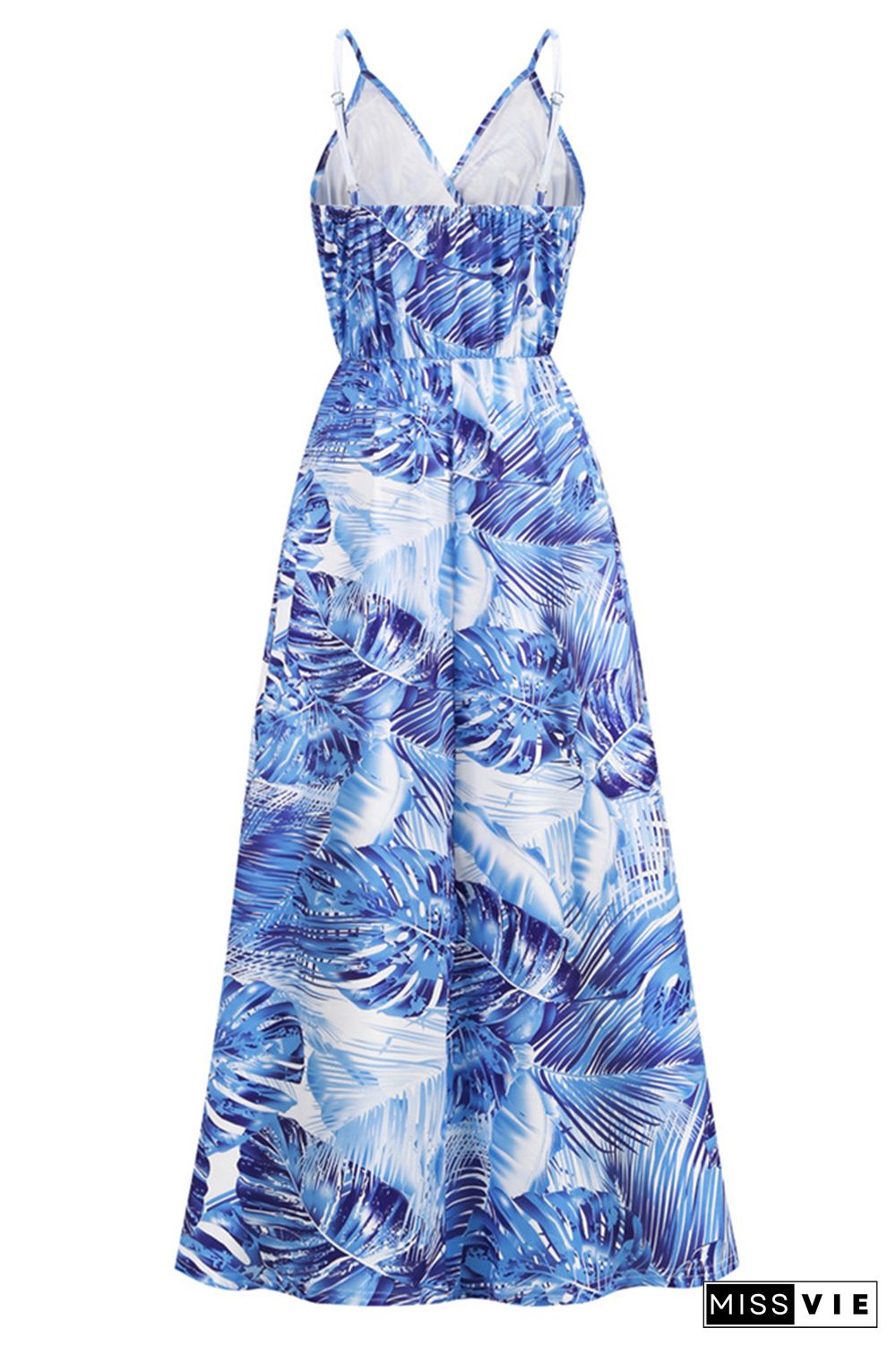 Wrap V Neck Abstract Print Cami Maxi Dress