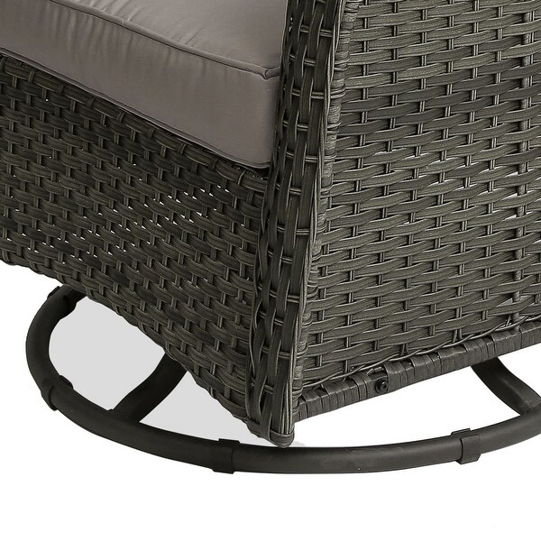 Outdoor Rattan Swivel Gliders Rocking Chair