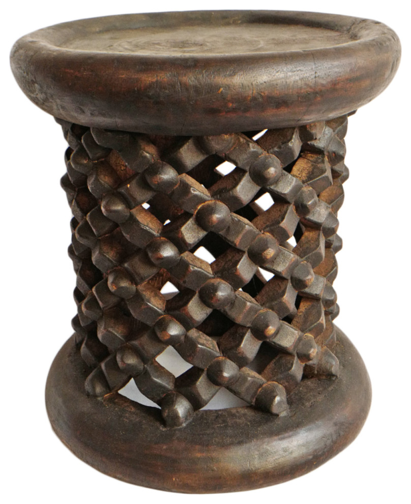 Consigned Small Bamileke Stool   Rustic   Accent And Garden Stools   by Design Mix Furniture  Houzz