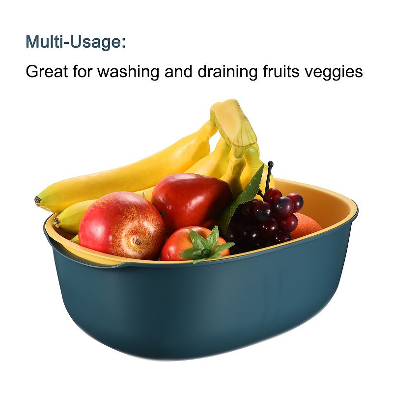 Plastic Drain Basket Bowl Colander， Fruits Vegetable Colander， Food Strainer