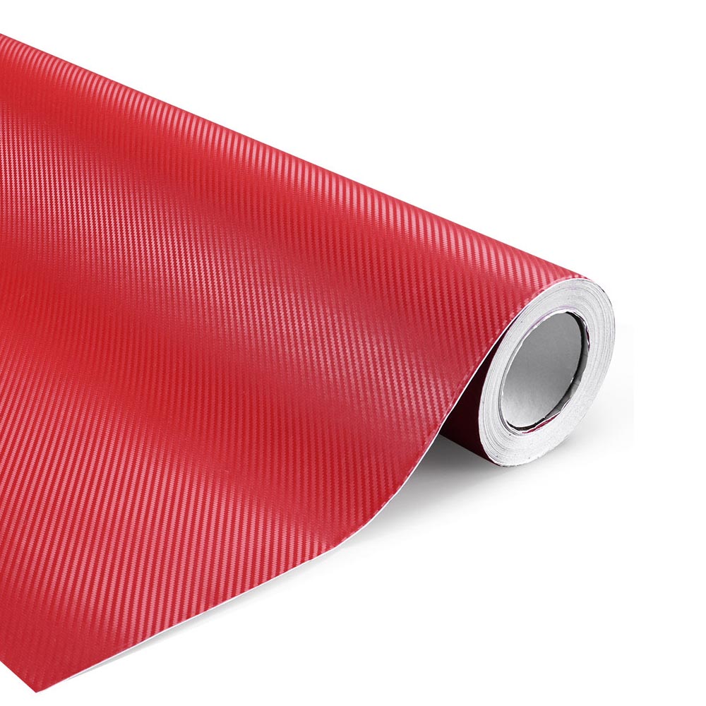 Yescom Carbon Vinyl Wrap Roll 5' x 92' Auto Car 3D Sticker Red