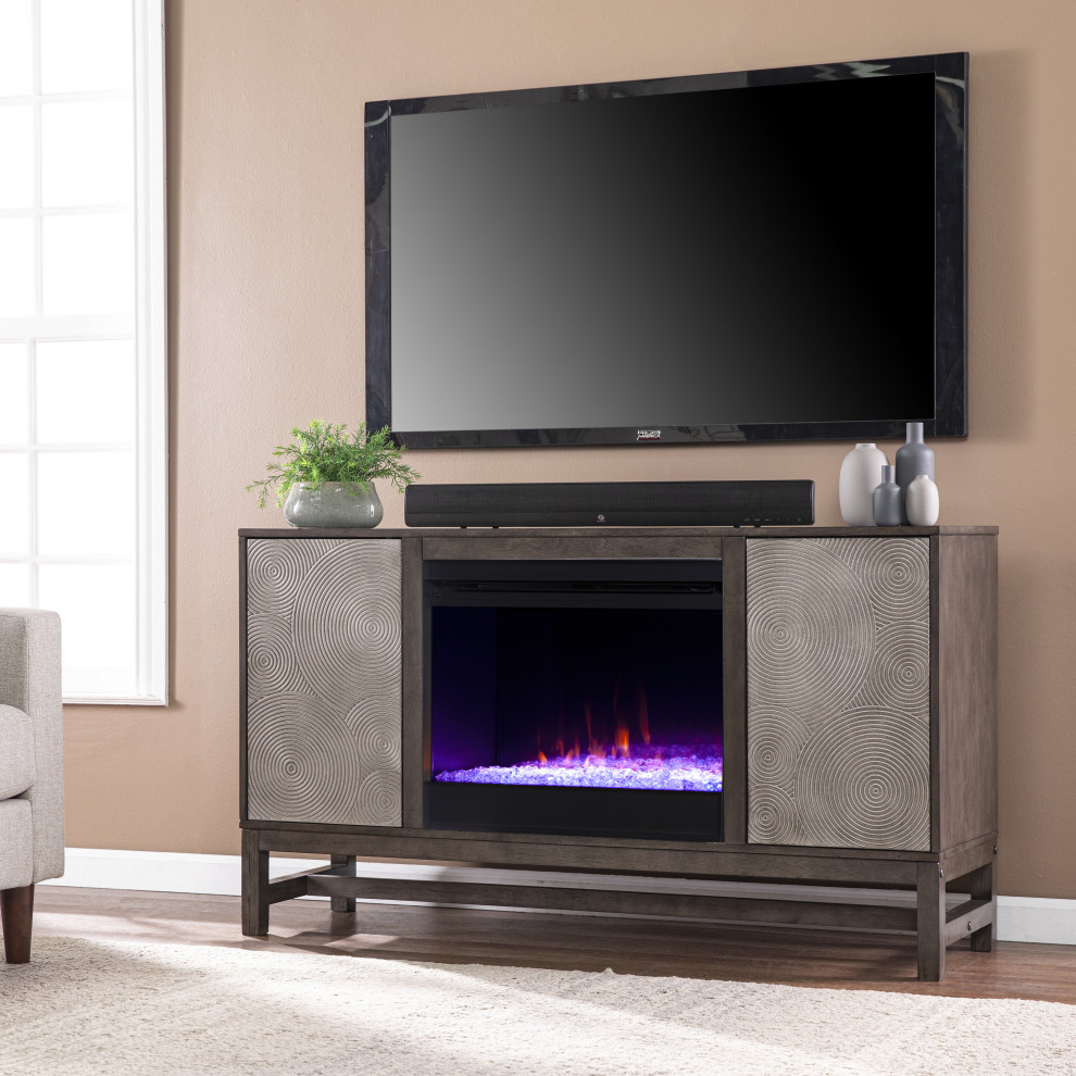 Lannington Color Changing Fireplace   Transitional   Entertainment Centers And Tv Stands   by HedgeApple  Houzz