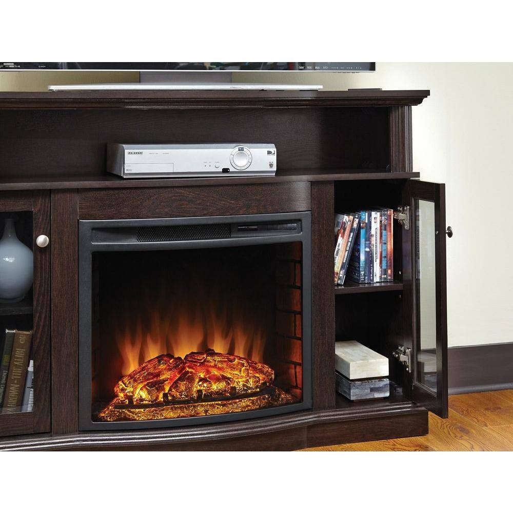 Pleasant Hearth Elliott 47 in. Media Electric Fireplace TV Stand in Merlot 248-44-34M-KIT