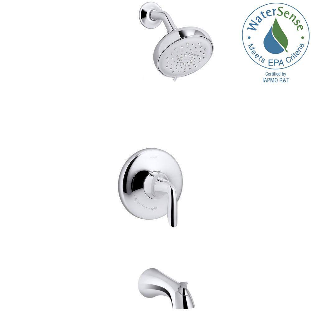 KOHLER Willamette Single-Handle 3-Spray Tub and Shower Faucet in Polished Chrome (Valve Included) K-R99903-4-CP