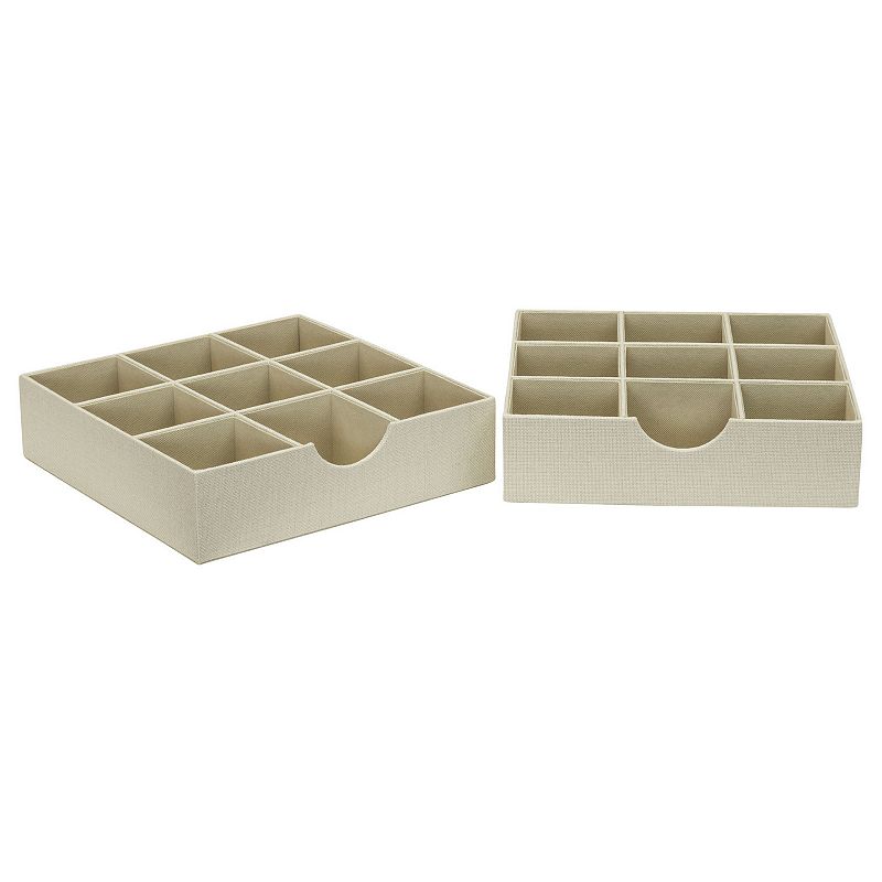 Household Essentials 9-Section Organizer Trays Hard-Sided 2-pack Set