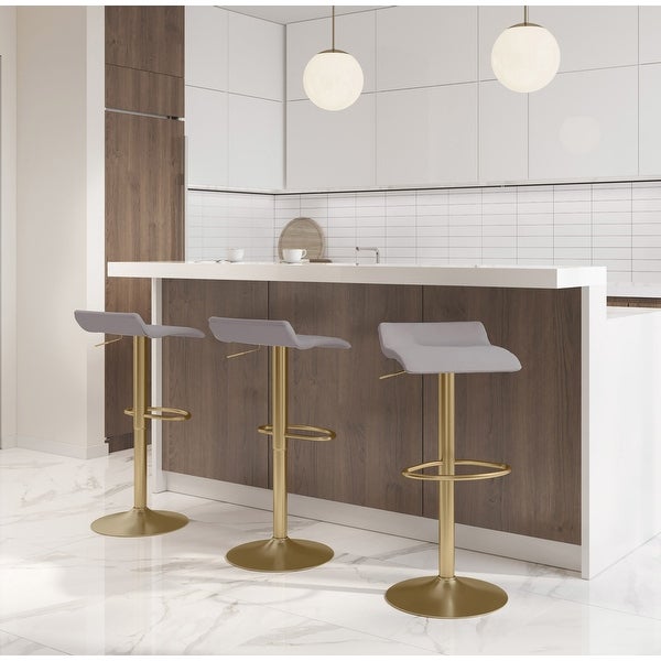 Silver Orchid Tower Ale Brushed Gold Adjustable Bar Stool (Set of 2)