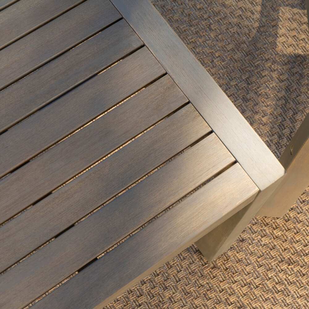 Leah Outdoor 3 piece Acacia Wood Chat Set with Cushions by Christopher Knight Home