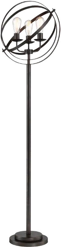 Industrial Open Metal Black Floor Lamp - Orbiton