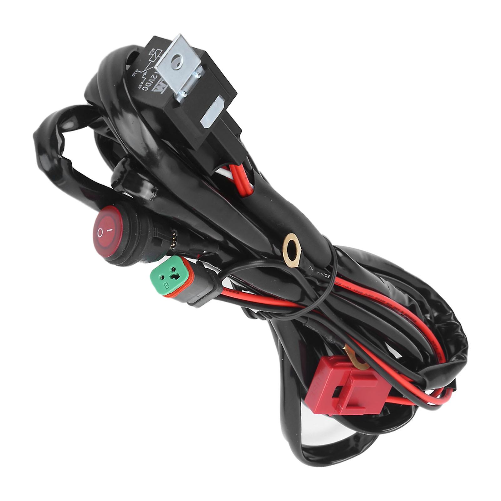 Led Spot Light Wiring Harness 40a 12v Ip67 Waterproof With Dt Connector For Atvs Utvs Cars