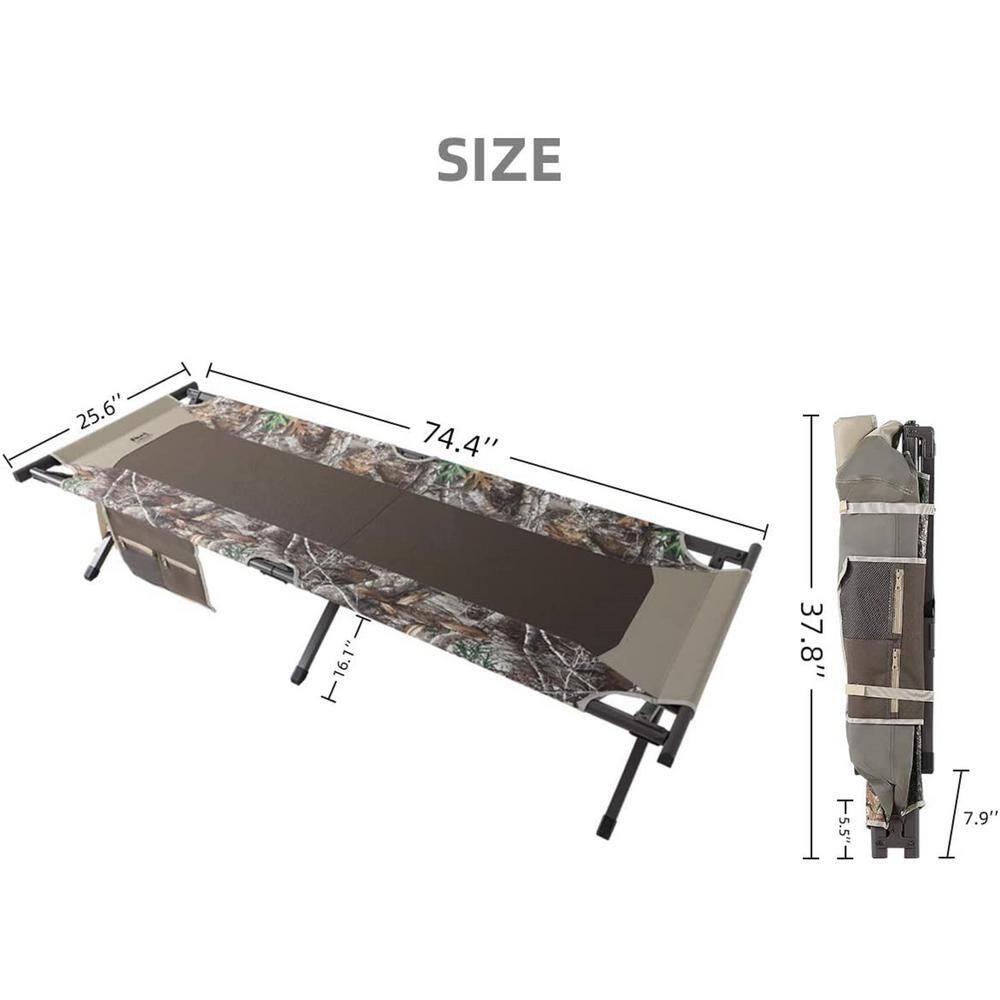 TR Cedar Deluxe Camo Heavy-Duty 300 lbs. Weight Capacity Folding Cot with Carry Bag TR-F20-HNT-023