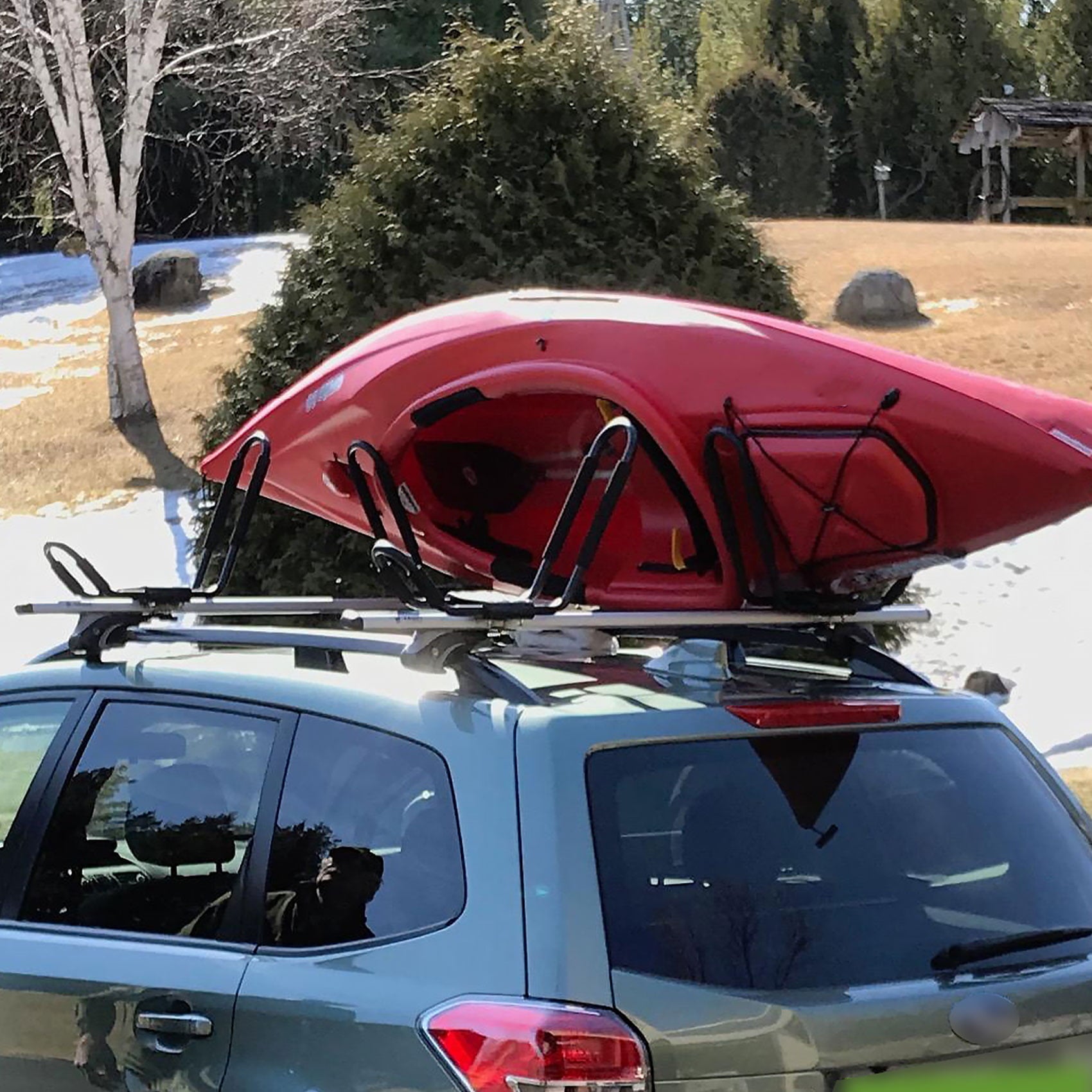 Piripara J-Bar Kayak Roof Rack 2 Pairs Top Mount Boat Canoe Carrier Car SUV Van Crossbar