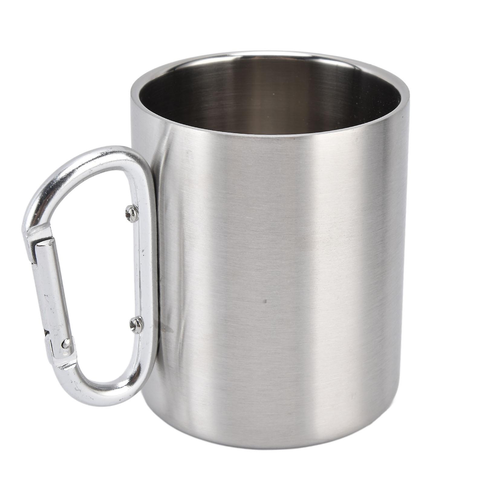 Stainless Steel Mug 360ml Double Wall Comfortable Handle Glossy Surface Exquisite Durable Stainless Steel Coffee MugPrimary Colour Handle