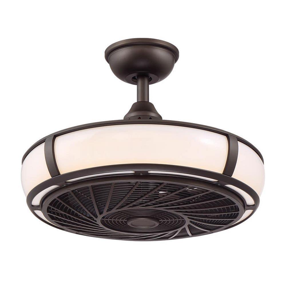 Home Decorators Collection Tuilene 21 in Integrated LED Espresso Bronze Ceiling Fan with Light and Remote Control