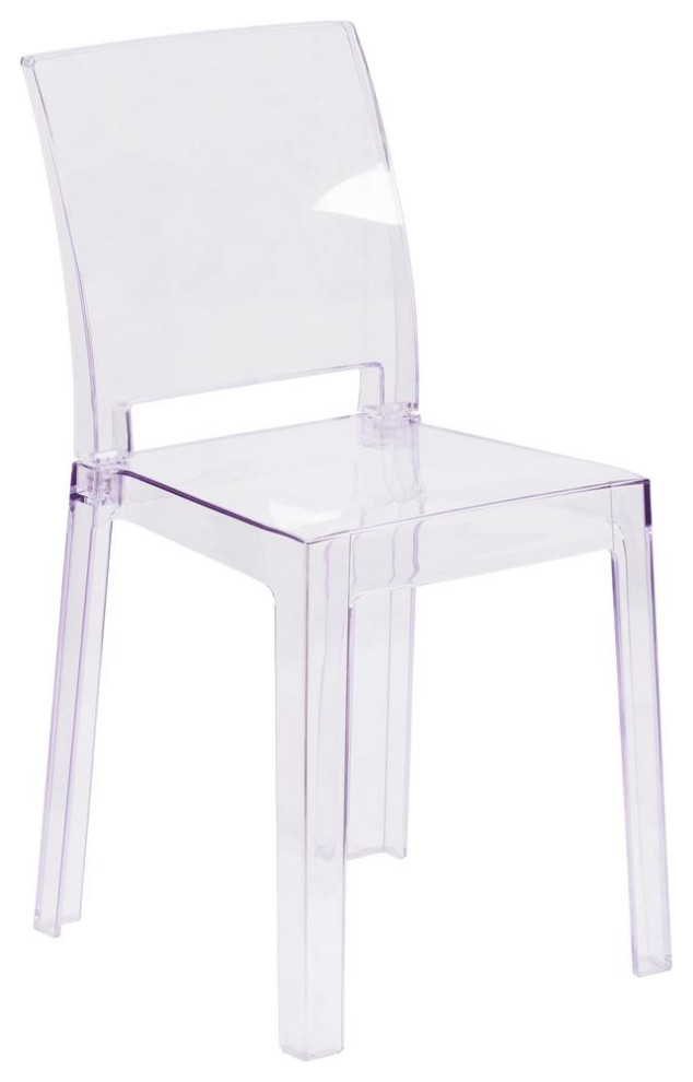 Flash Furniture Square Back Ghost Bar Stool  Transparent Crystal   Contemporary   Dining Chairs   by BisonOffice  Houzz