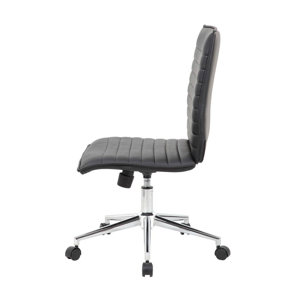 BOSS Office Products Black Contemporary Armless Desk Chair B9534C-BK