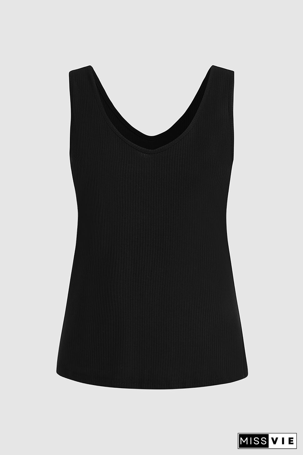 Solid Ribbed Tank Top