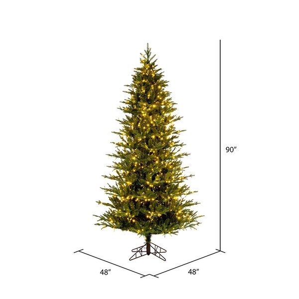 Vickerman 7.5' x 48 Kamas Fraser Fir Artificial Christmas Tree，3mm LED Color Changing Lights