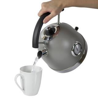 West Bend Retro-Style Electric Kettle 1.7 Liter Capacity 1500 W In Gray KTWBRTGR13