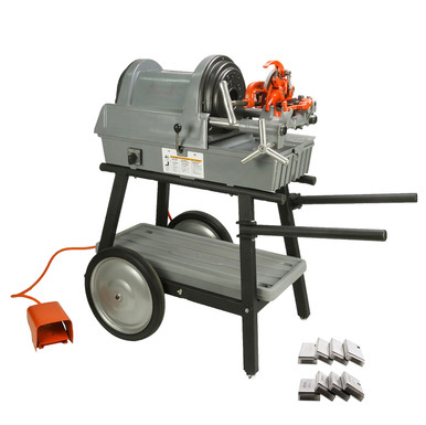 Reconditioned RIDGID 1822-I Auto Chuck Pipe Threader with 815A Dies New Cart - Affordable Tools