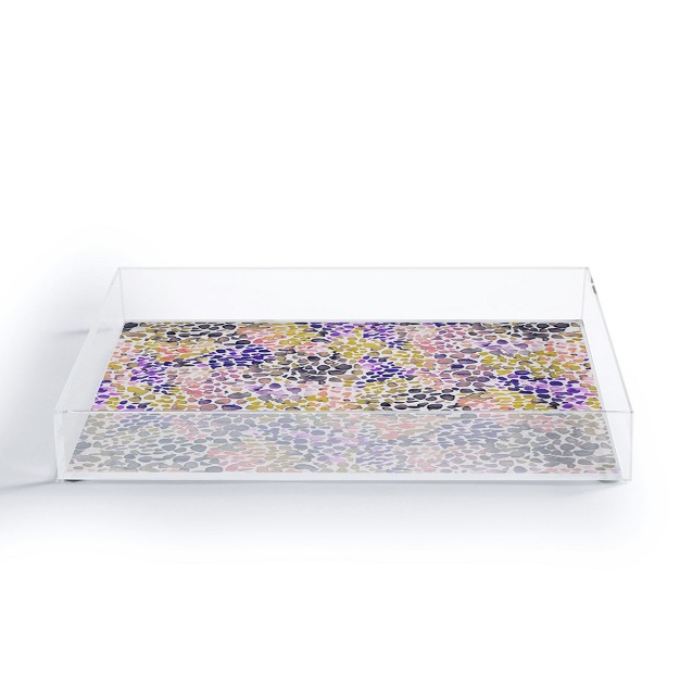 Ninola Design Purple Speckled Painting Watercolor Stains Acrylic Tray Deny Designs