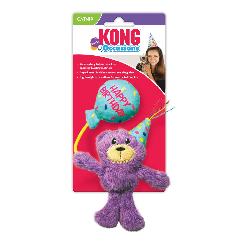 Kong Occasions Birthday Teddy Cat Toy From Incredible Pets