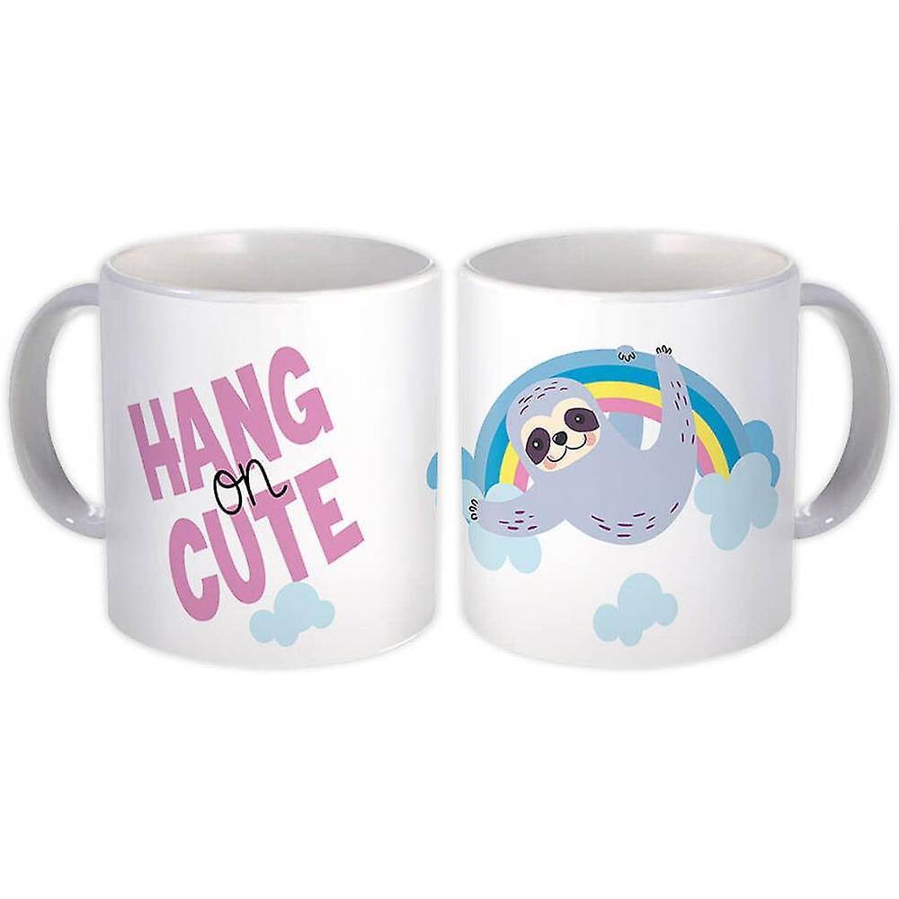 Gift Mug: Sloth Hang on Rainbow