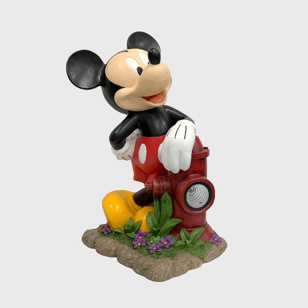 Mickey Mouse With A Fire Hydrant Solar Resin stone Statue