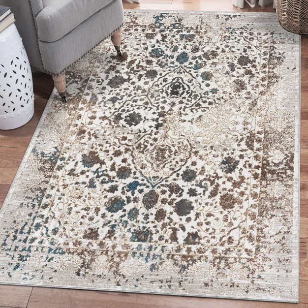 Luxe Weavers Distressed Floral Area Rug