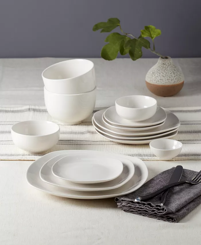 Tabletops Unlimited Inspiration by Denmark Soft Square 42 Pc. Dinnerware Set Service for 6