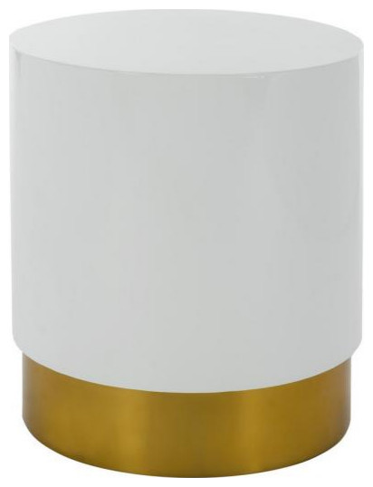 Paul Round Side Table White/Gold   Modern   Side Tables And End Tables   by Virgil Stanis Design  Houzz