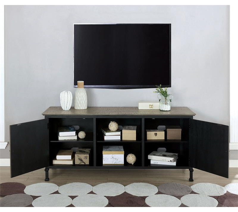 Furniture of America Ronda Industrial Wood 60 Inch TV Stand in Gray   Industrial   Entertainment Centers And Tv Stands   by Homesquare  Houzz