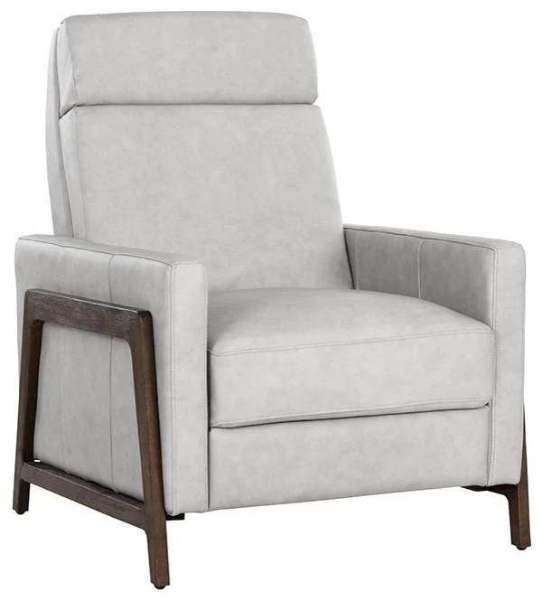 Alana Recliner  Saloon Light Gray Leather   Contemporary   Recliner Chairs   by Virgil Stanis Design  Houzz