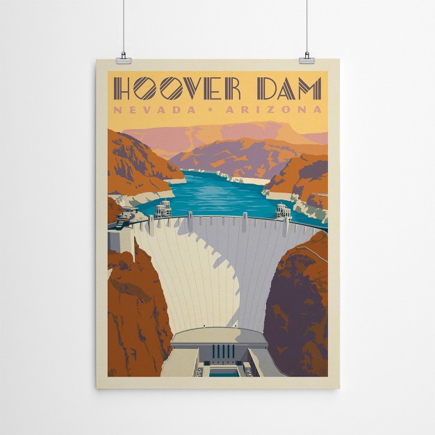 Americanflat Vintage Landscape Usa Hoover Dam By Anderson Design Group Poster