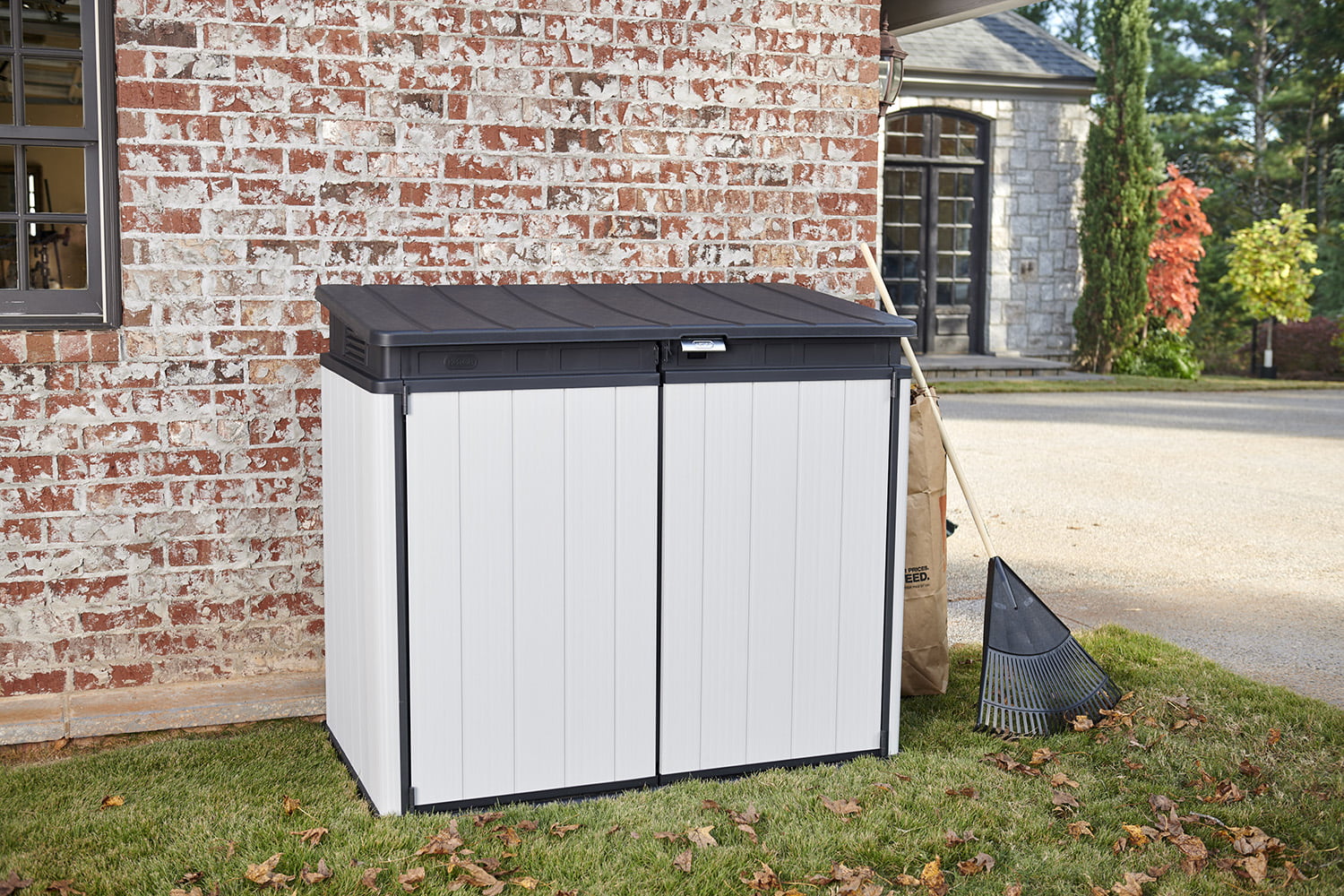 Keter Premier XL Durable Resin Outdoor Lockable Storage Shed with Steel Reinforced, Grey