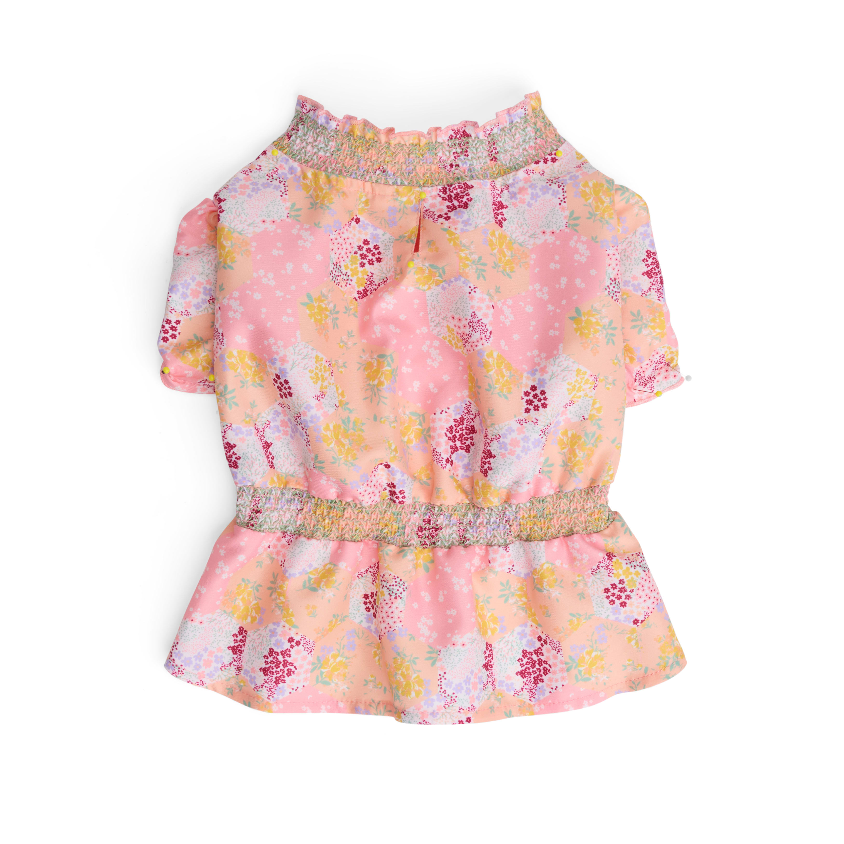 YOULY Floral Smocked Dog Top， XX-Small