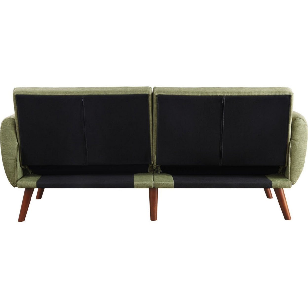 Fabric Upholstered Adjustable Sofa, Green and Brown- Saltoro Sherpi