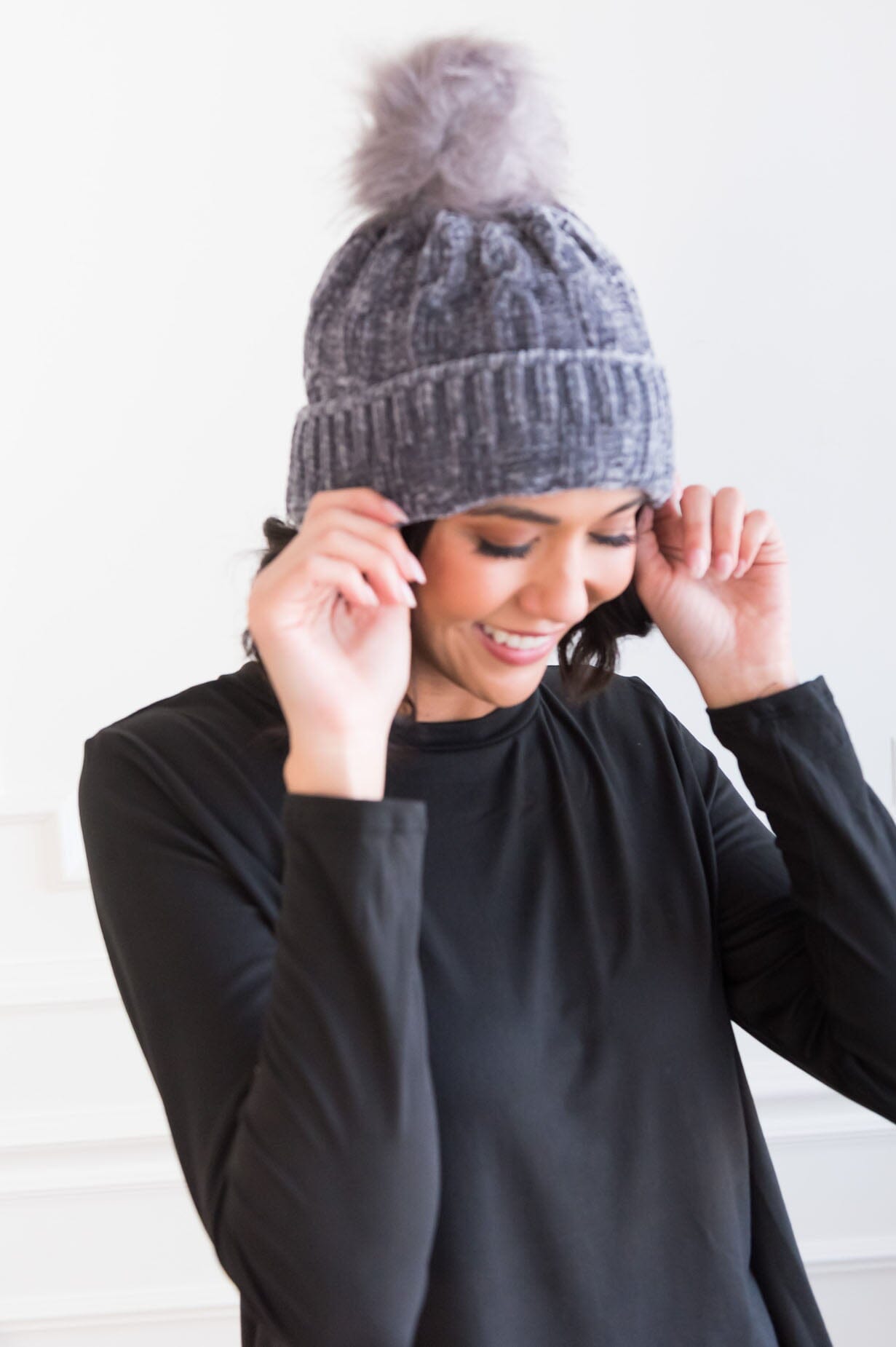 Stay Cozy Chenille Pom Pom Beanie