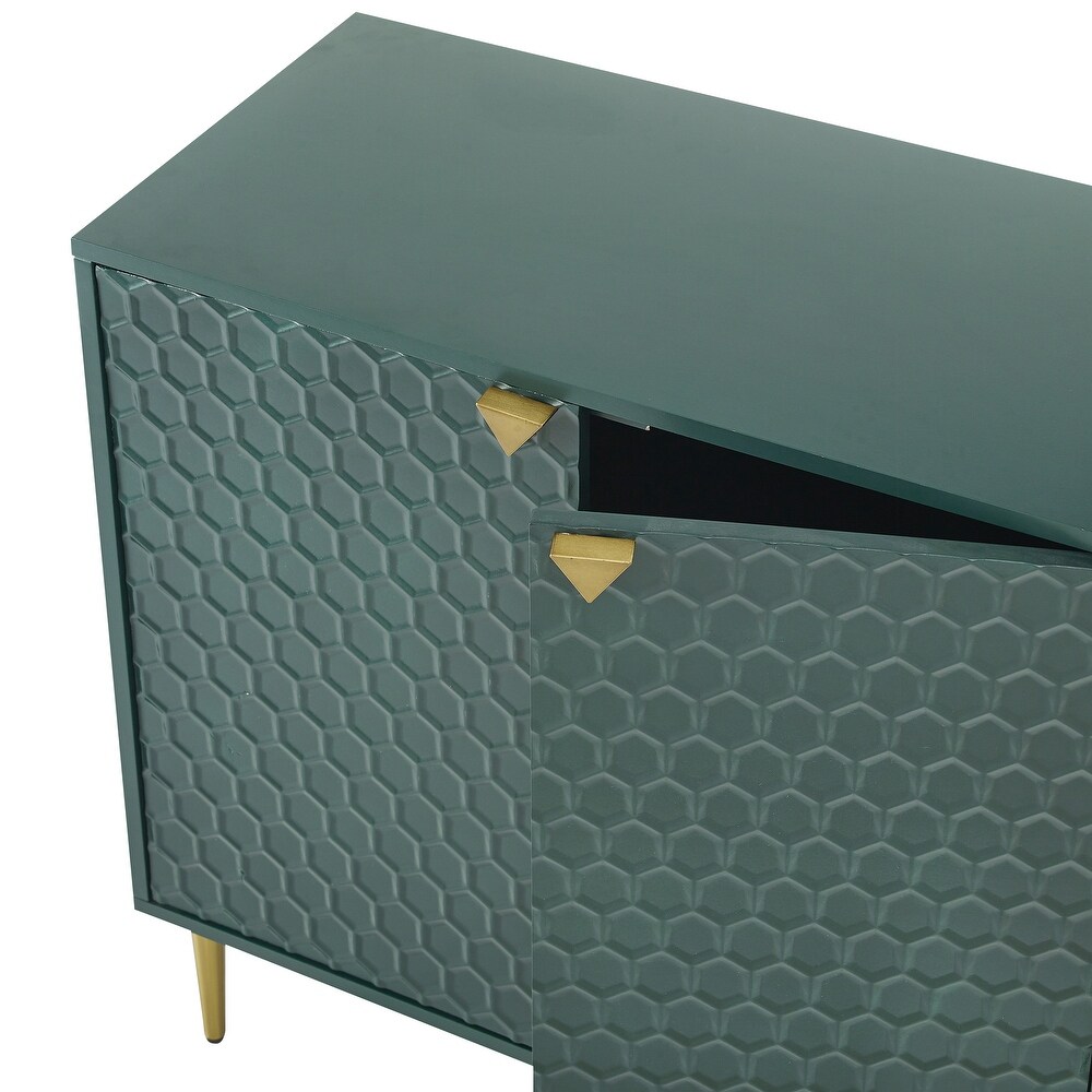 GZMR Hexagonal Pattern 2 door Storage Cabinet Buffet Cabinet Sideboard