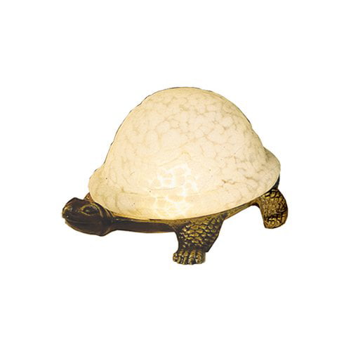 Turtle Art Glass Accent Lamp (Pink)